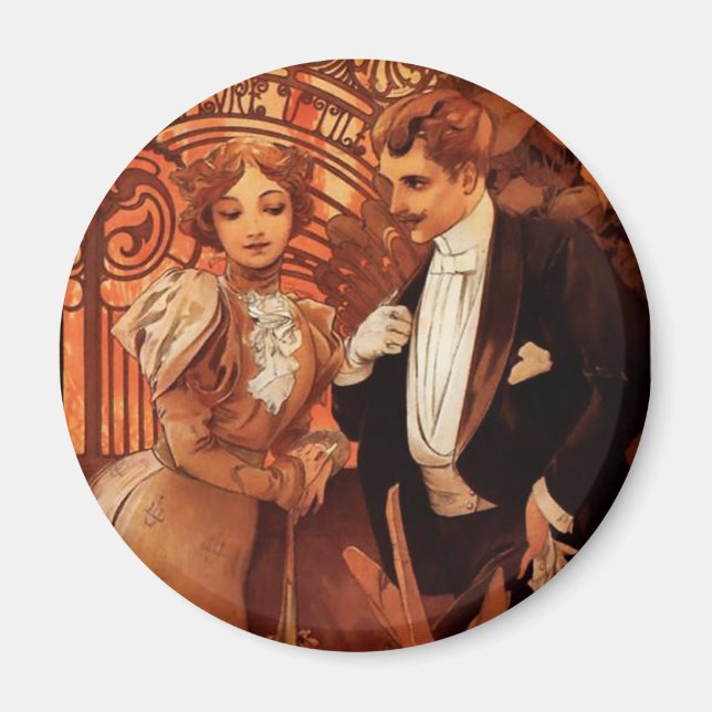 Alphonse Mucha Flirt Magnet (Framsidan)