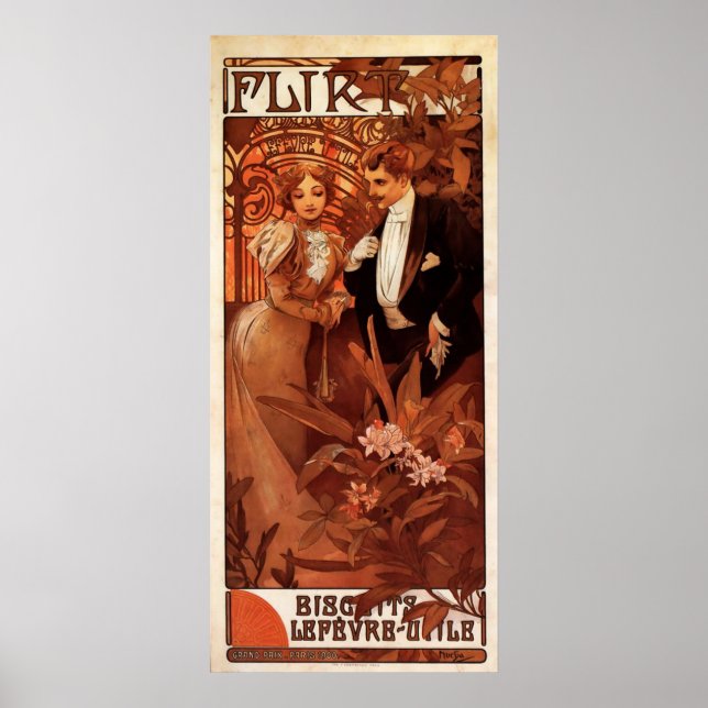 Alphonse Mucha Flirt Poster (Framsidan)