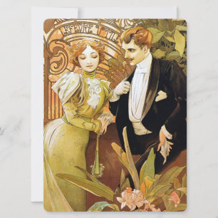 Alphonse Mucha Flirt Vintage Romantic Art nouveau