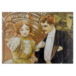 Alphonse Mucha Flirt Vintage Romantic Art nouveau