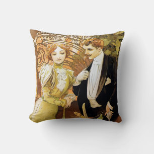 Alphonse Mucha Flirt Vintage Romantic Art nouveau Kudde