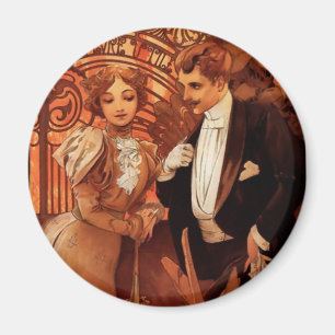 Alphonse Mucha flörtmagnet Magnet