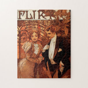 Alphonse Mucha flörtpussel Pussel