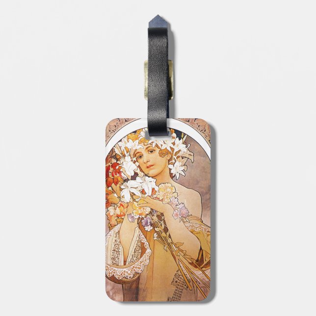 Alphonse Mucha Flower Bagagebricka (Baksidan Lodrät)
