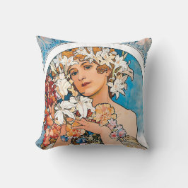 Alphonse Mucha - Flower - Retro Art nouveau Kudde