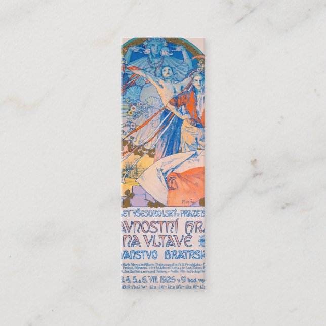 Alphonse Mucha for Sokol Festival (1926) Mini Visitkort (Framsida)
