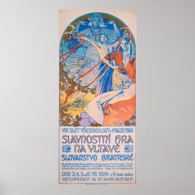 Alphonse Mucha for Sokol Festival (1926) Poster (Framsidan)