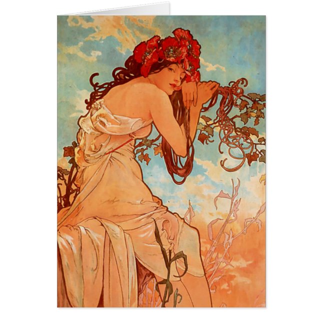 Alphonse Mucha, Four Seasons, Summer OBS Kort (Framsidan)