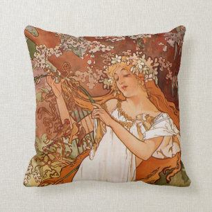 Alphonse Mucha, Four Seasons, Vår och Summer Kudde