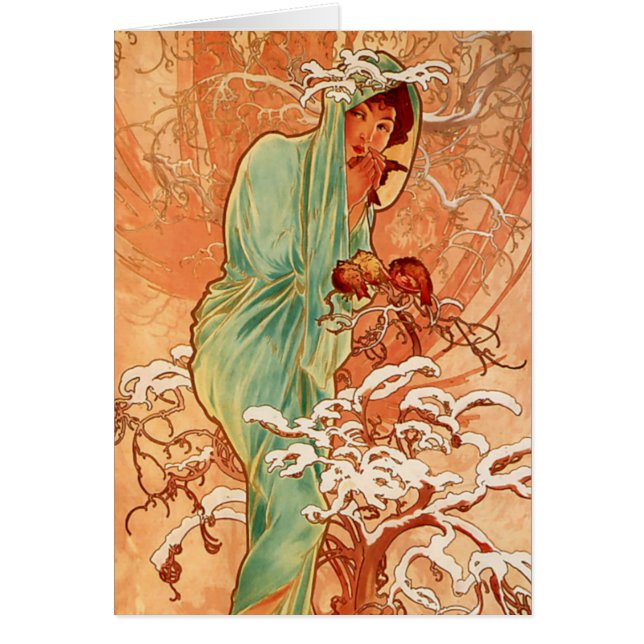 Alphonse Mucha, Four Seasons, Winter OBS Kort (Framsidan)