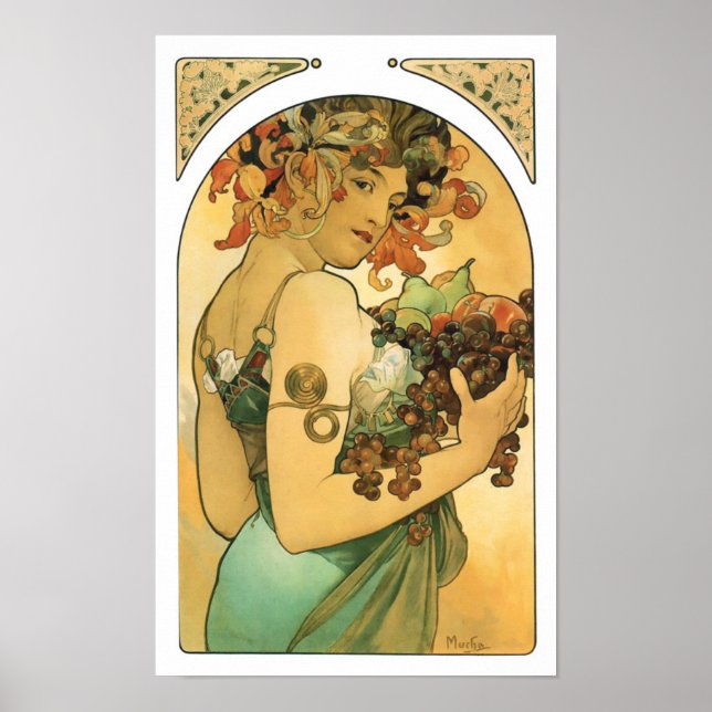 Alphonse Mucha ~ Fruit ( 1897 ) Poster (Framsidan)