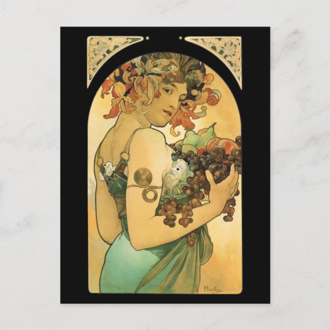 Alphonse Mucha ~ Fruit ( 1897 ) Vykort (Framsida)