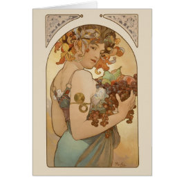Alphonse Mucha Fruit CC0406 Art nouveau-kort Hälsningskort
