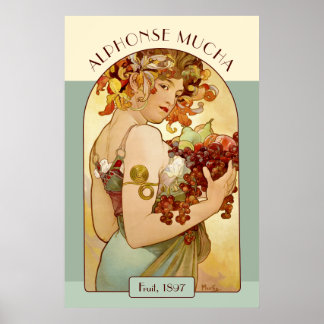 Alphonse Mucha Fruit Kitchen/Prosperous Business Poster