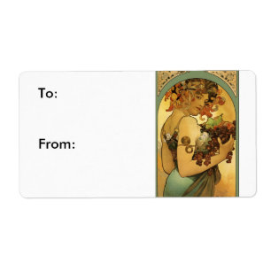 Alphonse Mucha Fruit Painting Fraktsedel