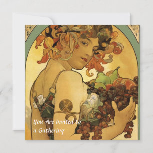 Alphonse Mucha Fruit Painting Inbjudningar