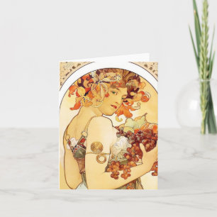 Alphonse Mucha "frukt" noterar kortet Kort