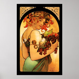 Alphonse Mucha fruktaffisch Poster