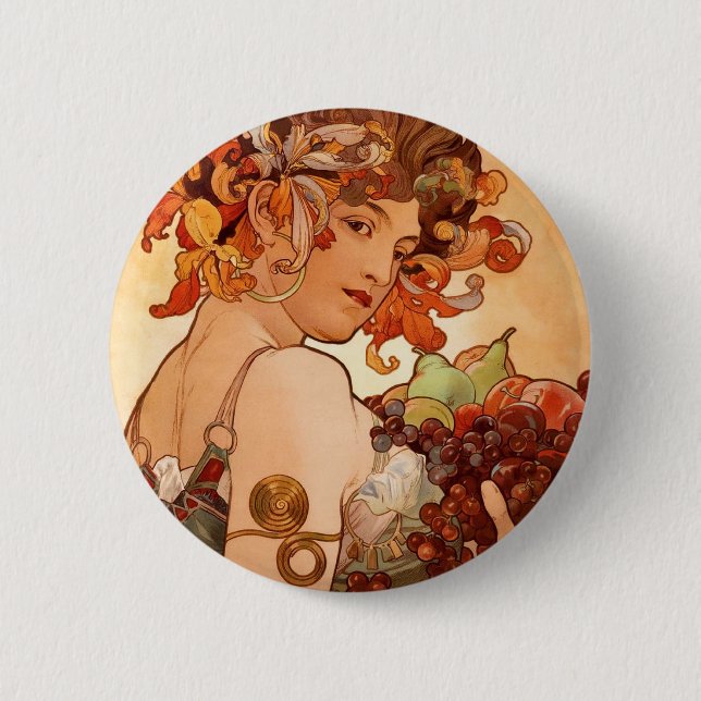 Alphonse Mucha - frukterna Knapp (Framsida)