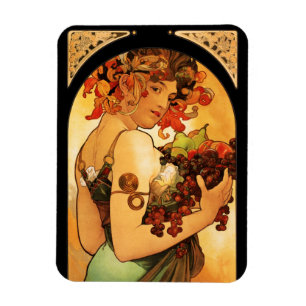 Alphonse Mucha fruktmagnet Magnet