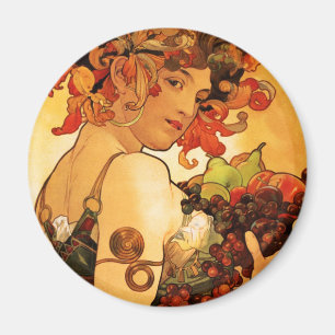 Alphonse Mucha fruktmagnet Magnet