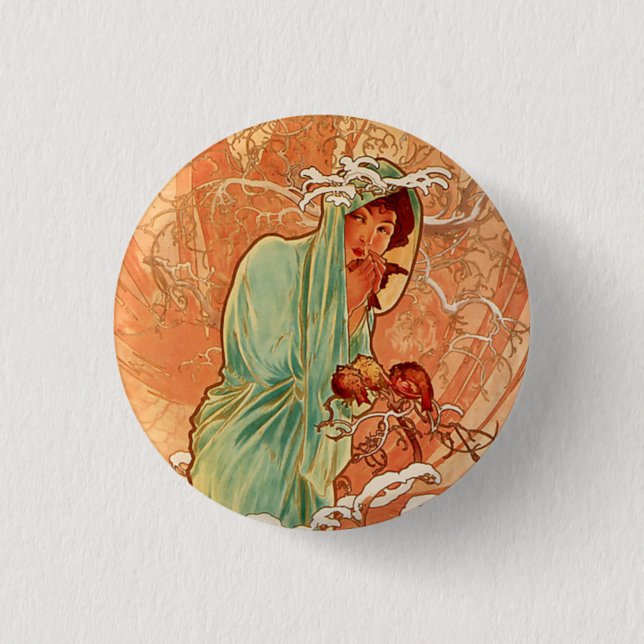Alphonse Mucha, Fyra Seasons, Vinter Knapp (Framsida)
