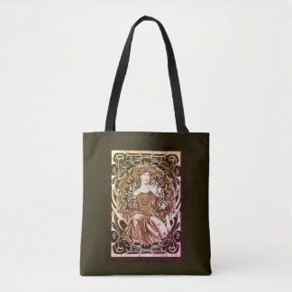 Alphonse Mucha Girl Art nouveau Tote Tygkasse