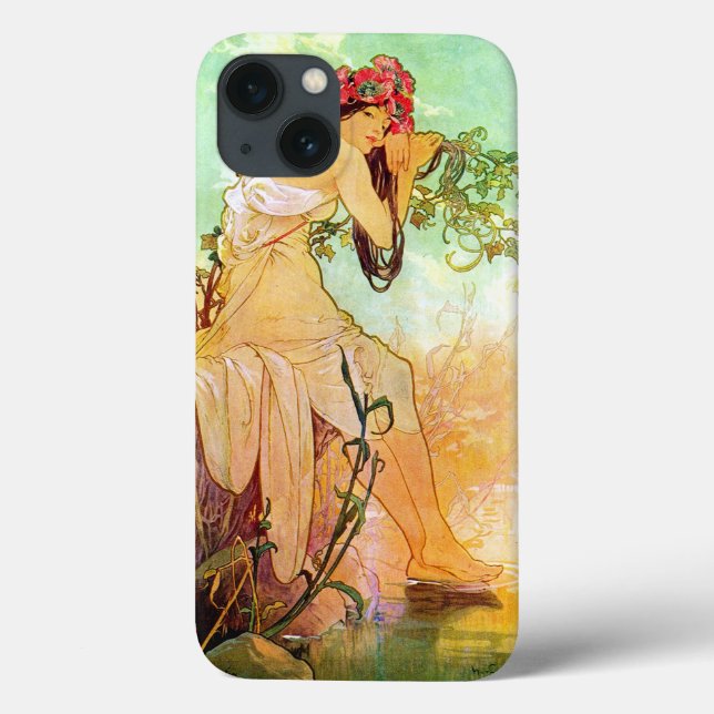 Alphonse Mucha Girl by Pond (Baksida)