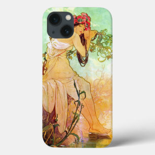 Alphonse Mucha Girl by Pond
