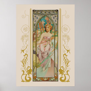 Alphonse Mucha - God morgon Awakening Poster