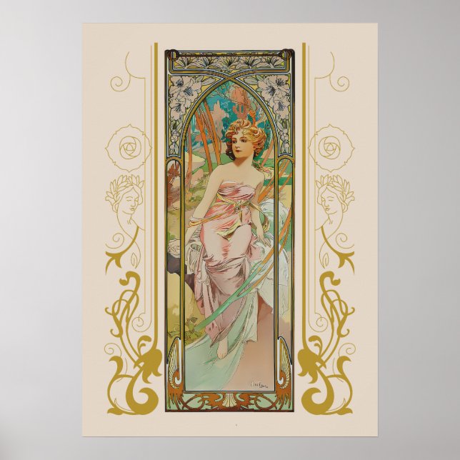 Alphonse Mucha - God morgon Awakening Poster (Framsidan)