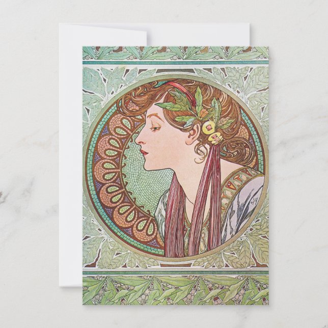 Alphonse Mucha Goddess Art Inbjudningar (Framsida)