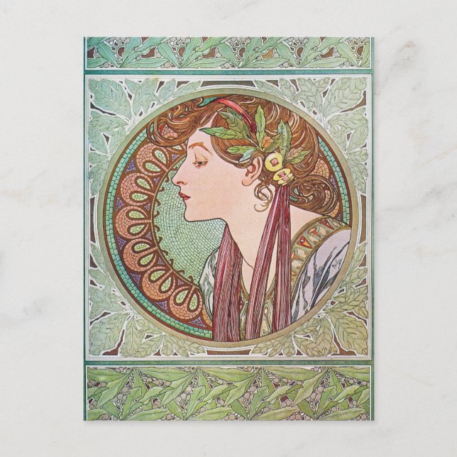 Alphonse Mucha Goddess Art Vykort (Framsida)
