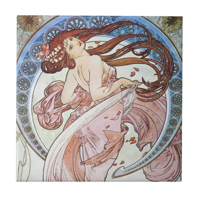 Alphonse Mucha Goddess Kakelplatta (Framsidan)