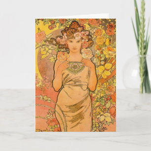 Alphonse Mucha, hälsningskort Ro Kort