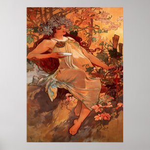 Alphonse Mucha - hösten - Seasons Poster