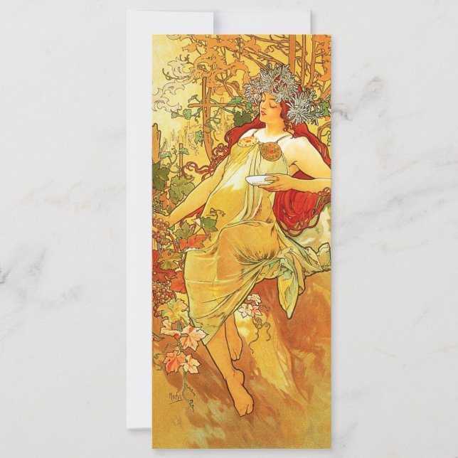 Alphonse Mucha-höstinbjudningar Inbjudningar (Framsida)