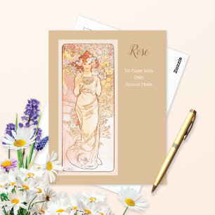 Alphonse Mucha i Ro Flower Series Vykort
