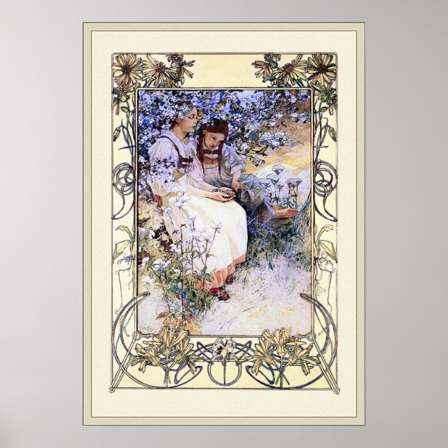 Alphonse Mucha illustration: Beatitudes Poster (Framsidan)