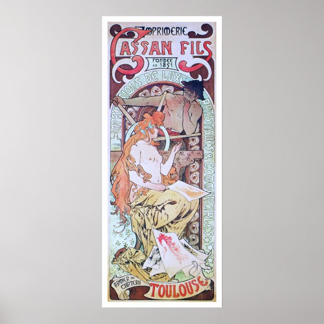 Alphonse Mucha. Imprimerie Cassan Fils, 1897 Poster (Framsidan)