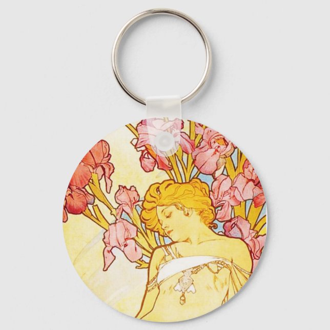 Alphonse Mucha Iris Nyckelring (Framsida)
