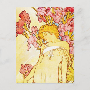 Alphonse Mucha Iris vycard Vykort