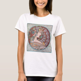 Alphonse Mucha Ivy Art nouveau Shirt Top T-Shirt