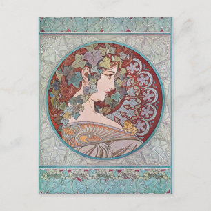 Alphonse Mucha Ivy Art nouveau vykort