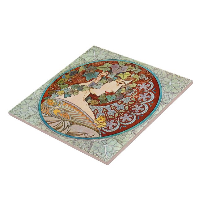 Alphonse Mucha Ivy Kakelplatta (Sidan)