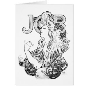 Alphonse Mucha JOB ISOGS Hälsningskort