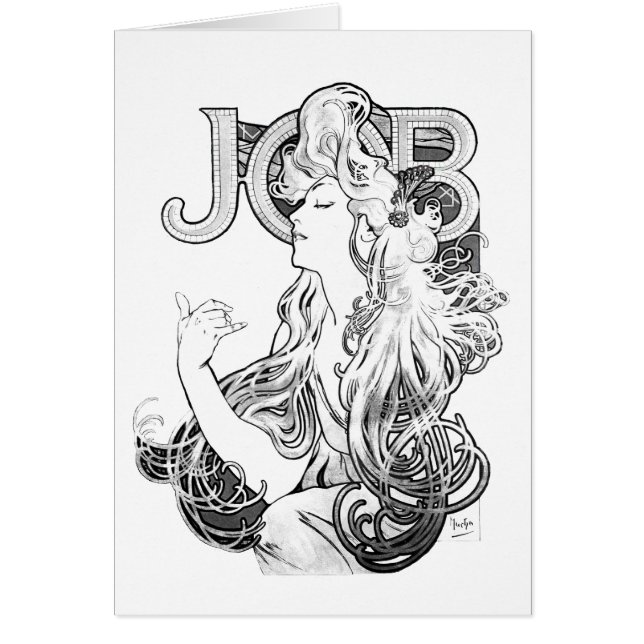 Alphonse Mucha JOB ISOGS Hälsningskort (Framsidan)