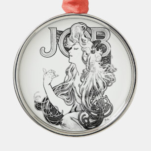 Alphonse Mucha JOB ISOGS Julgransprydnad Metall