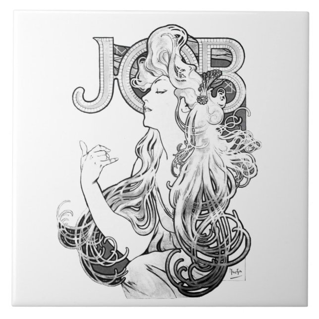 Alphonse Mucha JOB ISOGS Kakelplatta (Framsidan)