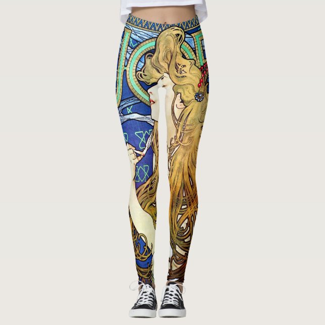 Alphonse Mucha JOB Leggings (Framsida)